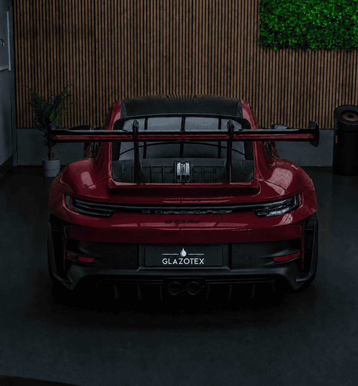 Porsche 911 GT3 RS met Glazotex-nummerplaat
